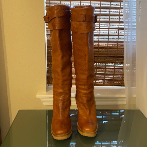 L’Autre Chose Italian Leather Vintage Tall Boots - Picture 3 of 12